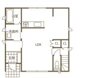 KOYOの標準仕様がひと目でわかる リアルサイズの松山本店モデルハウス 1F間取り図