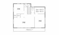 地元愛媛県産で建てた純粋無垢な木の家 2F間取り図