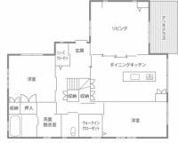 愛媛県産材に囲まれた畳リビングのある家 1F間取り図