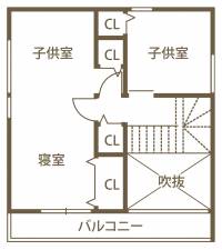 讃岐富士と過ごす 淡い陽光が似合う家 2F間取り図