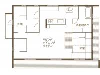 大空間の広々リビングが 家族の笑顔をつくる家 1F間取り図