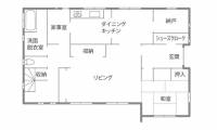 日本建築の安心感 柱の多い家 1F間取り図