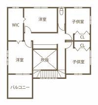 デザインと機能性を兼備 青空に映える白亜の家 2F間取り図