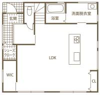 耐震性と快適空間を両立
暮らしをより心地よくする理想の家 1F間取り図