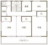 耐震性と快適空間を両立
暮らしをより心地よくする理想の家 2F間取り図