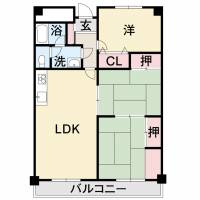 丸亀市西本町2 丸亀城乾マンション 607の間取り