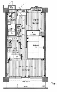 善通寺市上吉田町8丁目4番38 ルミエール上吉田 202号の間取り