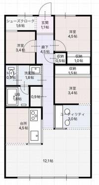 香川県高松市香西北町 高松市 香西北町 (香西駅) 7階 1SLDK の間取り