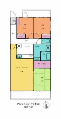 香川県高松市伏石町 アルファステイツ太田Ⅱ　４０５号室 405号室 3LDK の間取り