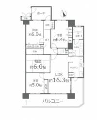 香川県高松市上之町３丁目 高松市 上之町３丁目 (三条駅) 3階 4LDK の間取り