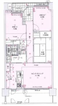 香川県高松市木太町 高松市 木太町 (春日川駅) 9階 3LDK の間取り