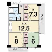 高松市西宝町1-13-27 労住協２１ビル西宝町ニューマンション  204号室の間取り