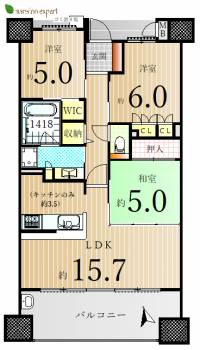 高松市中央町10-13 サーパス中央町参番館 の間取り