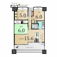 高松市浜ノ町 サーパス高松駅前フレシアサンポート 6階 ３ＬＤＫ の間取り