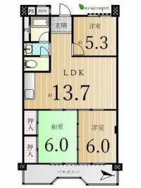 高松市木太町 パルムハウス高松 の間取り