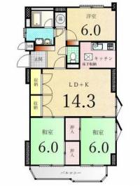 高松市宮脇町2丁目 石瀬尾ハイツ の間取り