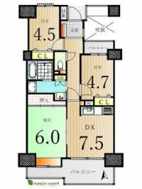 高松市茜町 ダイアパレス茜町インタースクエア の間取り