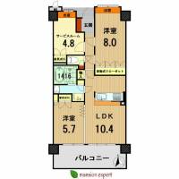 高松市西町 サーパス西町 2階の間取り