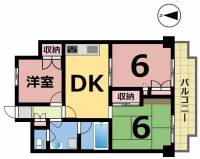 愛媛県松山市三番町１丁目 ライオンズマンション三番町 の間取り