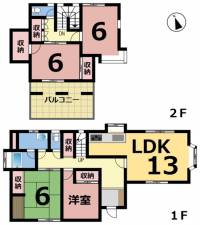 愛媛県松山市和気町２丁目 松山市和気町 一戸建 の間取り