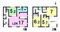 松山市余戸中２丁目 松山市余戸中 一戸建 の間取り