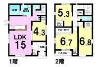 松山市北斎院町 松山市北斎院町 一戸建 の間取り