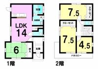 伊予市上野 伊予市上野 一戸建 の間取り