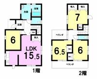 伊予郡松前町大字徳丸 伊予郡松前町徳丸 一戸建 の間取り