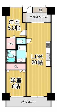 新居浜市久保田町２丁目 サーパス久保田 404の間取り