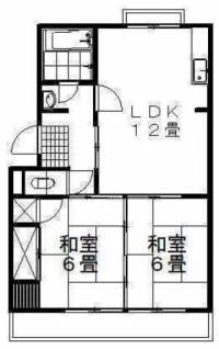 新居浜市東雲町３丁目 東雲マンションC 301の間取り