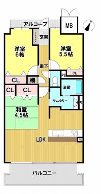 新居浜市坂井町１丁目 アルファステイツ新居浜駅 1104の間取り