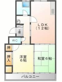 愛媛県新居浜市宇高町１丁目 桜ケ丘マンションＦ の間取り