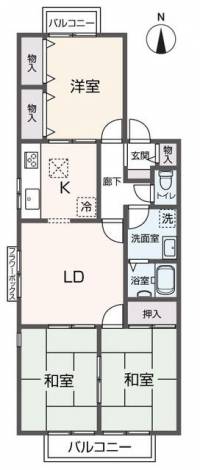 愛媛県新居浜市久保田町３丁目 ー の間取り