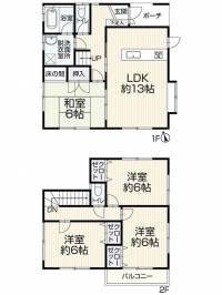 松山市西長戸町 松山市西長戸町 一戸建 の間取り