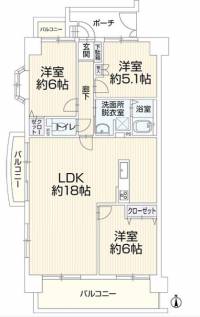 松山市萱町6丁目114 ダイアパレスシャトーヴュー萱町 の間取り