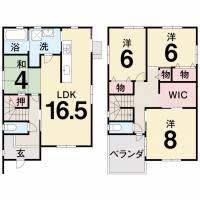 松山市北斎院町923-18 松山市北斎院町 一戸建 の間取り