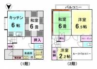 松山市南持田町14-2 松山市南持田町 一戸建 の間取り