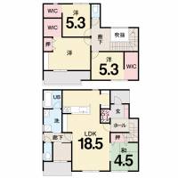 松山市堀江町甲591-10 松山市堀江町 一戸建 【限定1棟】フットネスタウン堀江4号地の間取り