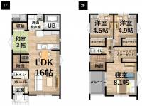 松山市北斎院町 松山市北斎院町 一戸建 の間取り