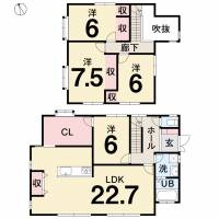 松山市光洋台8番32 松山市光洋台 一戸建 の間取り