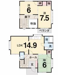 松山市西石井5-7-12 松山市西石井 一戸建 西石井の間取り