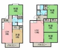 新居浜市上泉町13-52 クローバーハウス1・2 の間取り