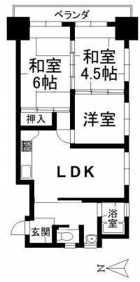 愛媛県松山市三番町8丁目354番4 第一ホワイトコーポ の間取り