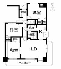 愛媛県松山市南町1丁目628-2 ライオンズマンション道後公園 の間取り