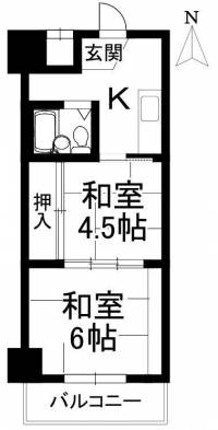 愛媛県松山市三番町6丁目4-27 三番町ハイツ の間取り