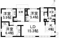 愛媛県松山市衣山5丁目27番地46 松山市衣山 一戸建 の間取り