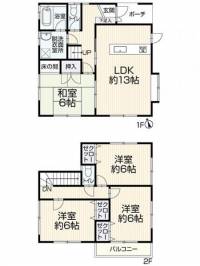 松山市西長戸町389-8 松山市西長戸町 一戸建 の間取り