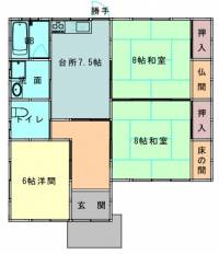 四国中央市新宮町新宮 四国中央市新宮町新宮 一戸建 清水橋中古住宅の間取り