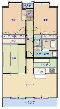 高知県高知市桟橋通４丁目15-33 アルファステイツ桟橋通りI 1105 の間取り