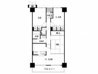 高知県高知市北本町４丁目2-33 サーパス北本町第2 の間取り